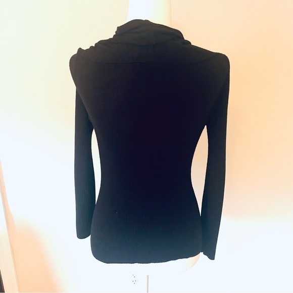 Black Long Sleeve Open Top Draped Women’s Size S - Picture 9 of 11